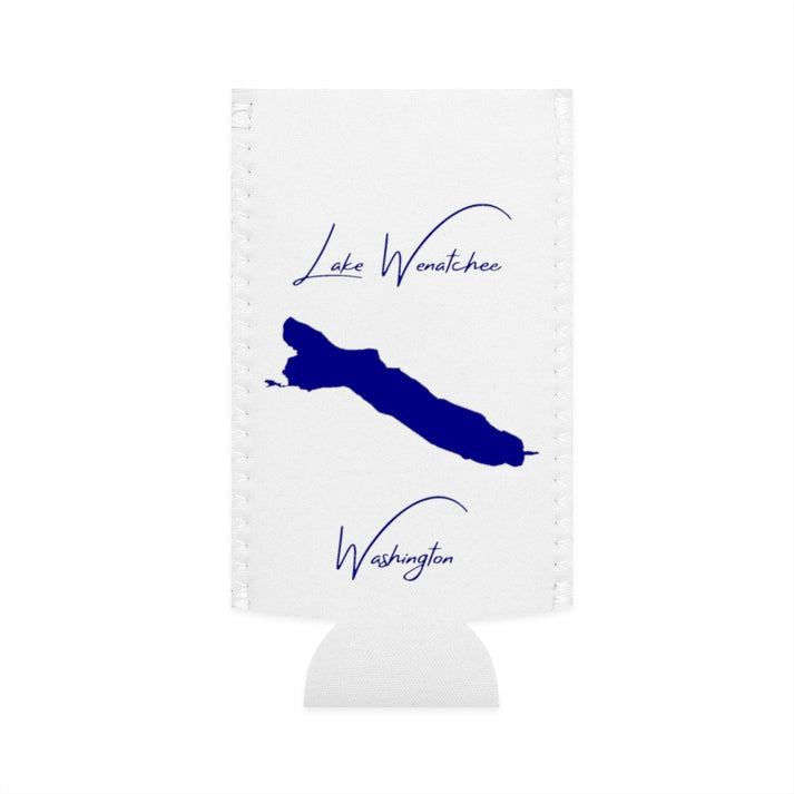Washington  Lake  Wenatchee  Slim  Can  Koozie  front  position  view  from  flat-front  white.webp