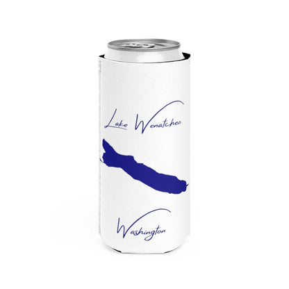 Washington  Lake  Wenatchee  Slim  Can  Koozie  front  position  view  from  front  white.webp