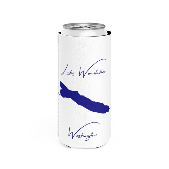 Washington  Lake  Wenatchee  Slim  Can  Koozie  front  position  view  from  front  white.webp