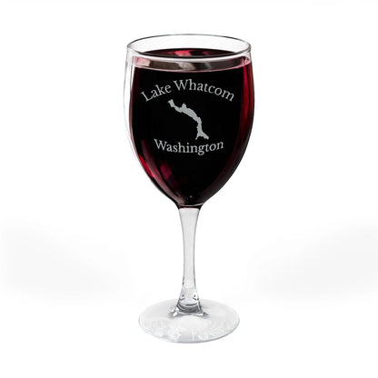 Washington  Lake  Whatcom  Engraved  Wine  Glass  other  position  view  from  front-full  10.5oz.webp