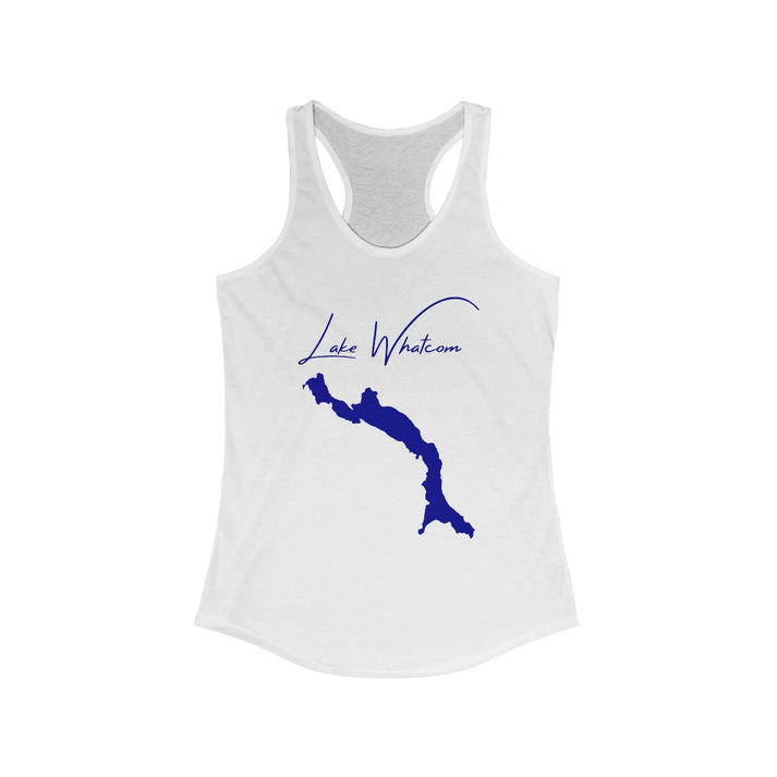 Washington  Lake  Whatcom  Racerback-Tank  front  position  view  from  front  solid  white.webp