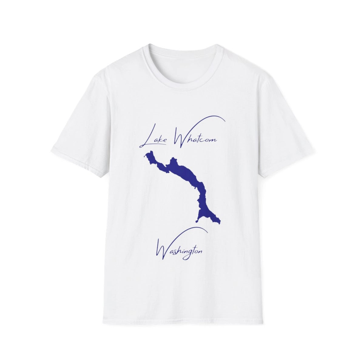 Washington  Lake  Whatcom  T-shirt  front  position  view  from  front  white.webp