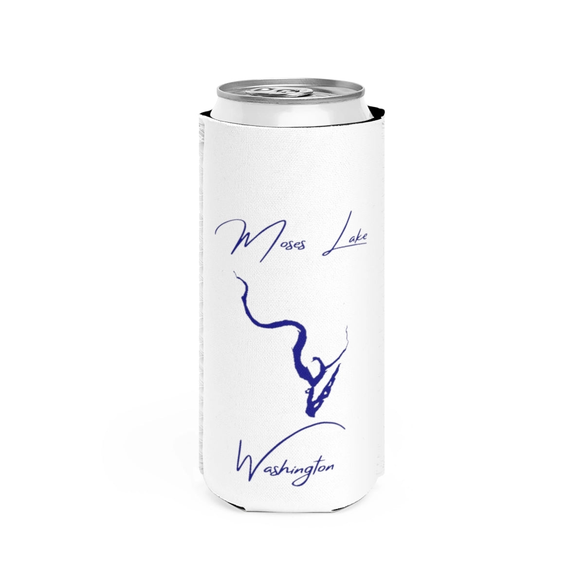 Washington  Moses  Lake  Slim  Can  Koozie  front  position  view  from  front  white.webp