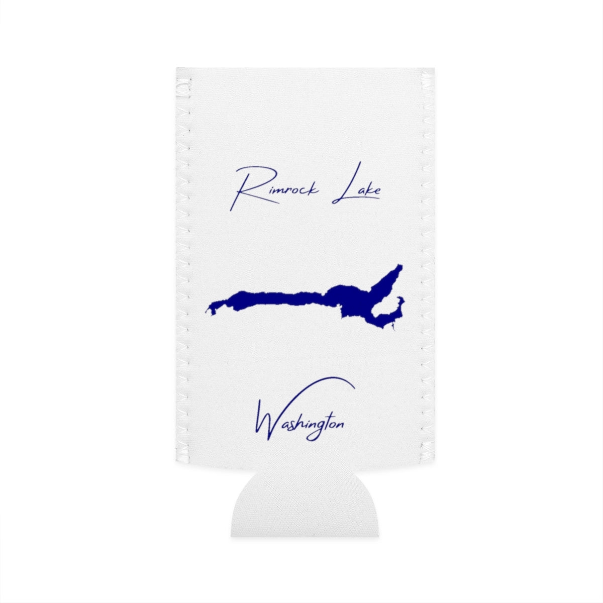 Washington  Rimrock  Lake  Slim  Can  Koozie  front  position  view  from  flat-front  white.webp