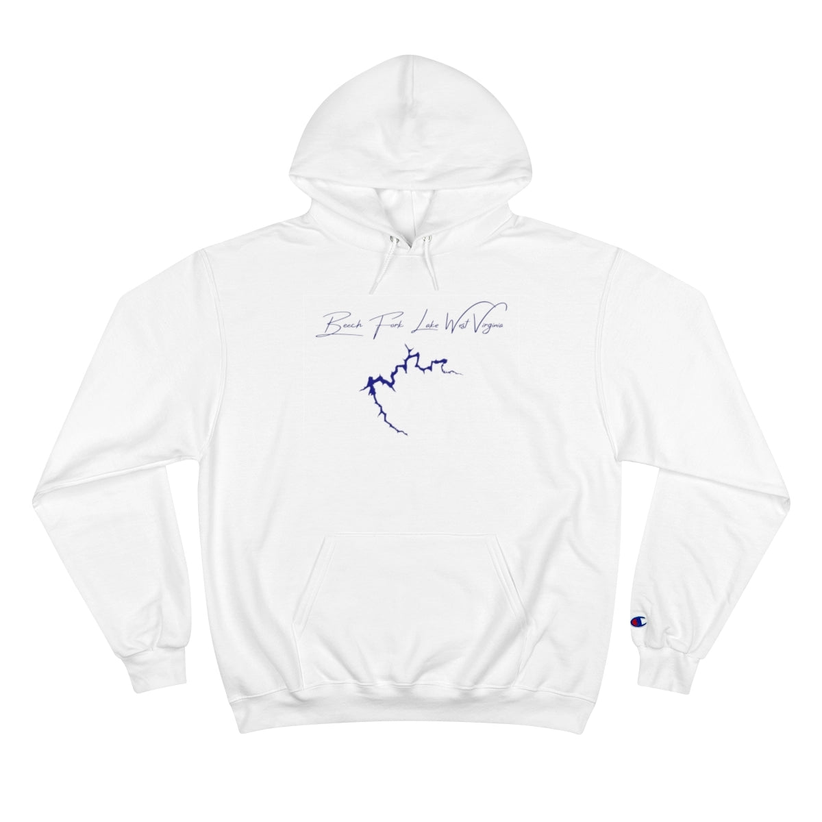 West  Virginia  Beech  Fork  Lake  Hoodie  front  position  view  from  front  white.webp