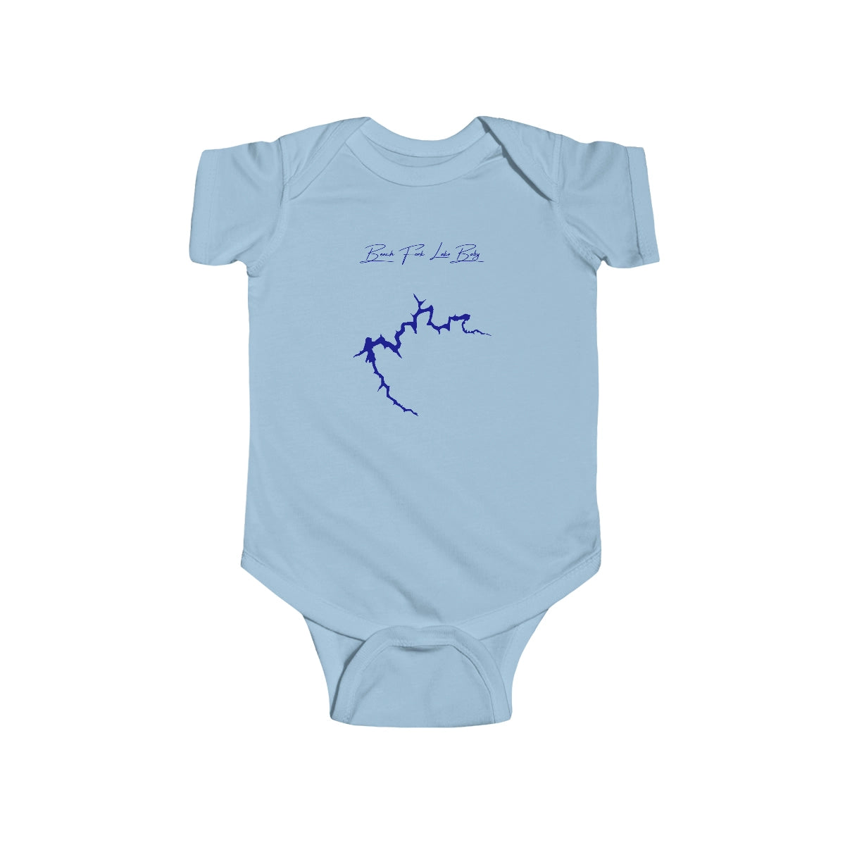 West  Virginia  Beech  Fork  Lake  Onesie  front  position  view  from  front  light  blue.webp