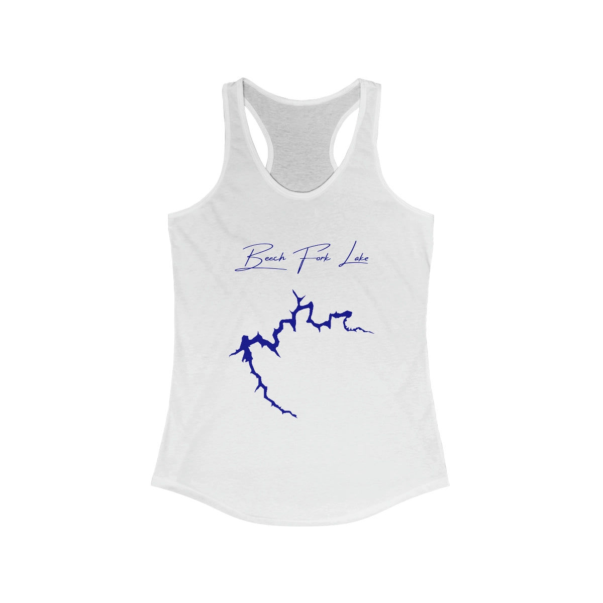 West  Virginia  Beech  Fork  Lake  Racerback-Tank  front  position  view  from  front  solid  white.webp