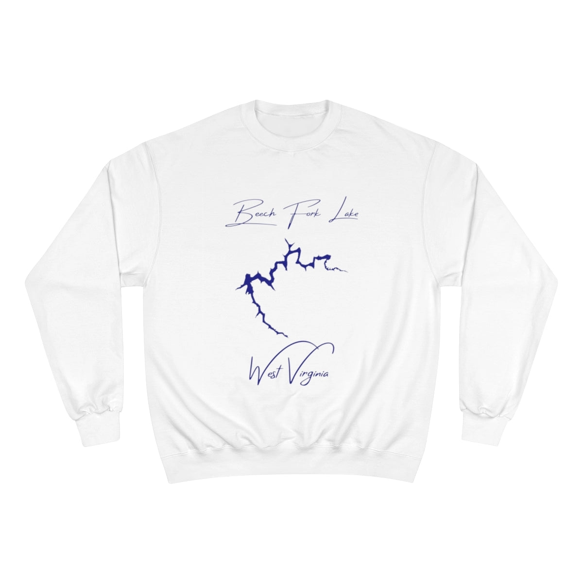 West  Virginia  Beech  Fork  Lake  Sweatshirt  front  position  view  from  front  white.webp