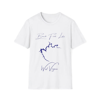 West  Virginia  Beech  Fork  Lake  T-shirt  front  position  view  from  front  white.webp