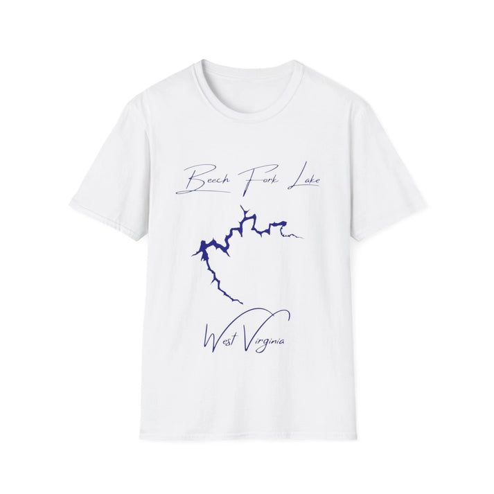 West  Virginia  Beech  Fork  Lake  T-shirt  front  position  view  from  front  white.webp