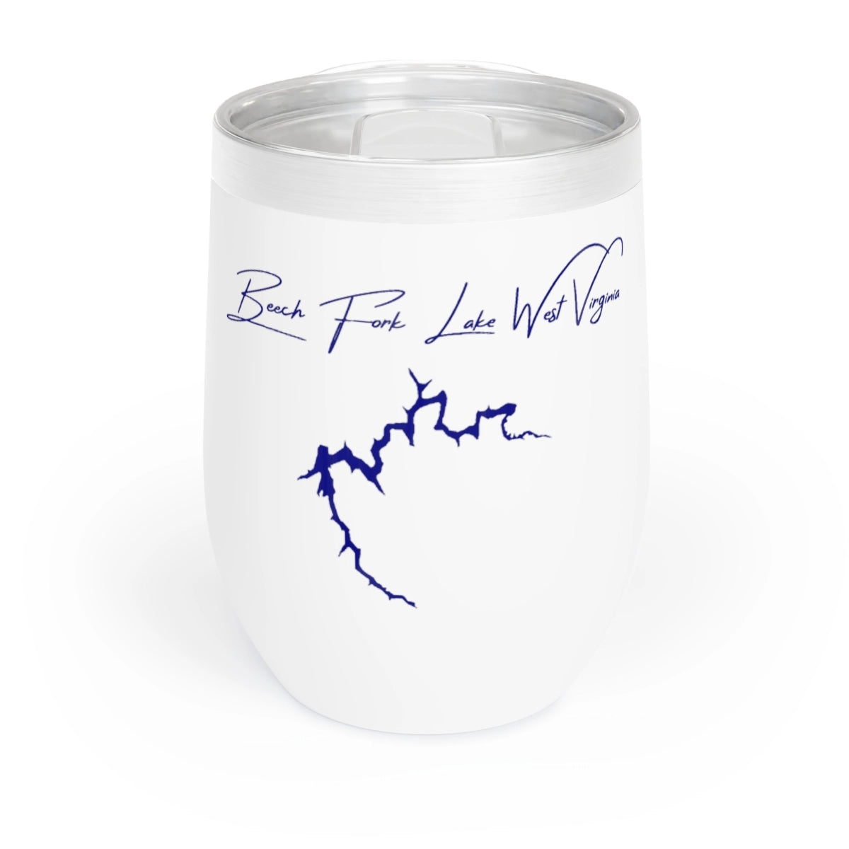 West  Virginia  Beech  Fork  Lake  Wine  Tumbler  front  position  view  from  front  white.webp