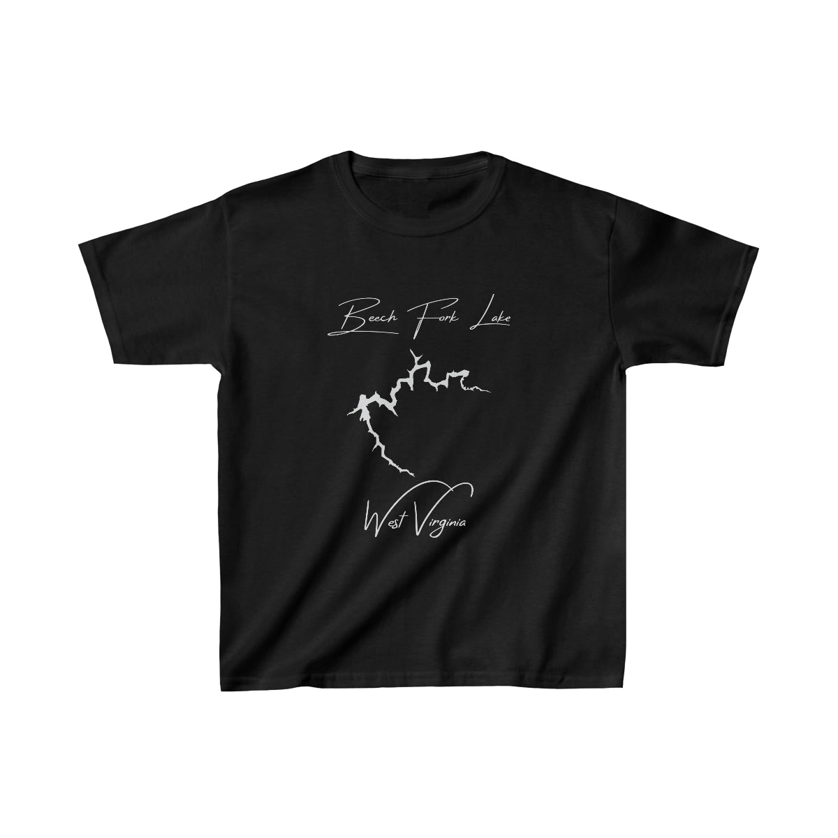 West  Virginia  Beech  Fork  Lake  Youth  T-shirt  front  position  view  from  front  black.webp
