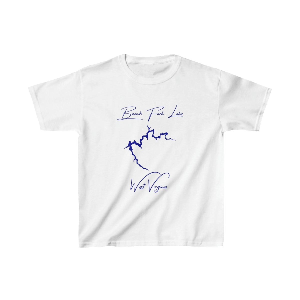 West  Virginia  Beech  Fork  Lake  Youth  T-shirt  front  position  view  from  front  white.webp