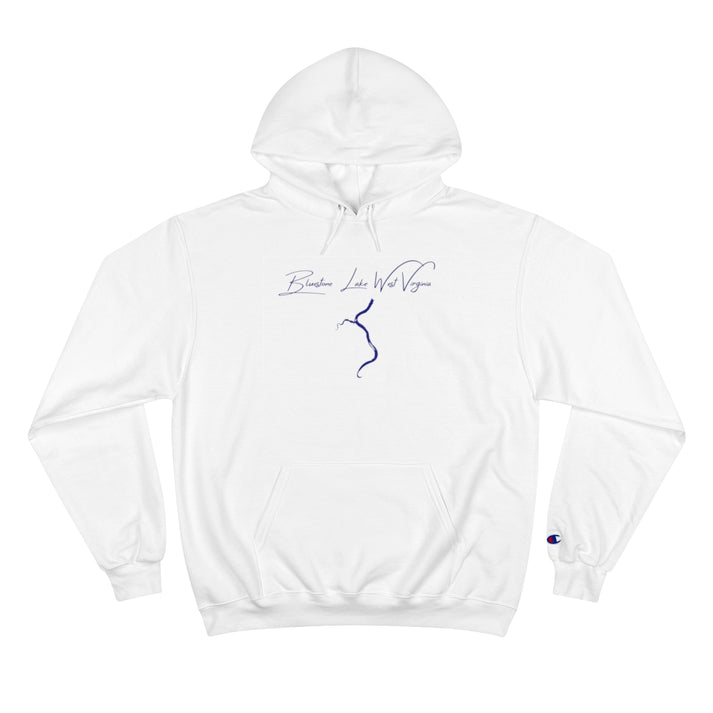 West  Virginia  Bluestone  Lake  Hoodie  front  position  view  from  front  white.webp