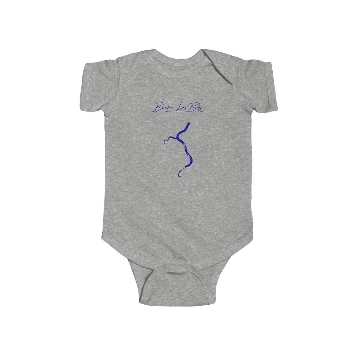 West  Virginia  Bluestone  Lake  Onesie  front  position  view  from  front  heather.webp