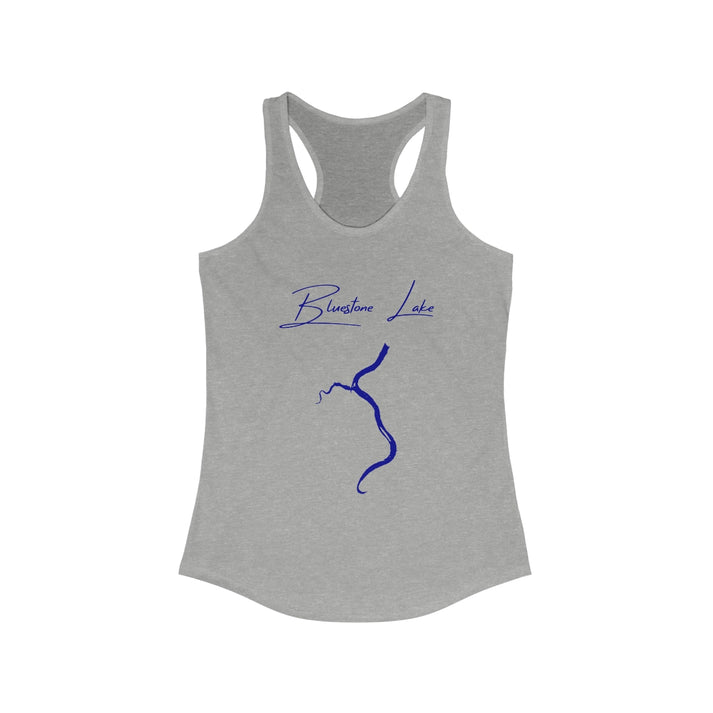 West  Virginia  Bluestone  Lake  Racerback-Tank  front  position  view  from  front  heather  grey.webp