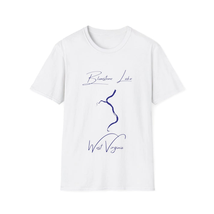 West  Virginia  Bluestone  Lake  T-shirt  front  position  view  from  front  white.webp