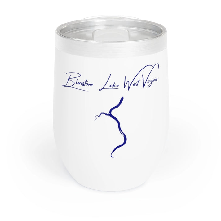 West  Virginia  Bluestone  Lake  Wine  Tumbler  front  position  view  from  front  white.webp