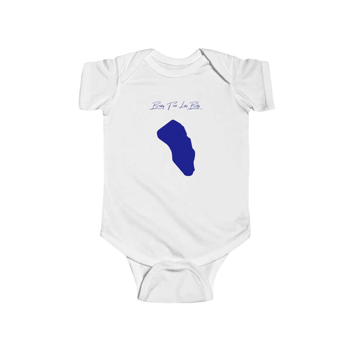 West  Virginia  Brushy  Fork  Lake  Onesie  front  position  view  from  front  white.webp