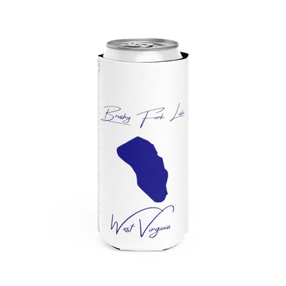 West  Virginia  Brushy  Fork  Lake  Slim  Can  Koozie  front  position  view  from  front  white.webp