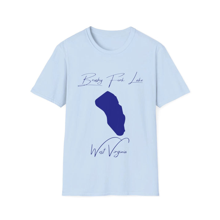 West  Virginia  Brushy  Fork  Lake  T-shirt  front  position  view  from  front  light  blue.webp
