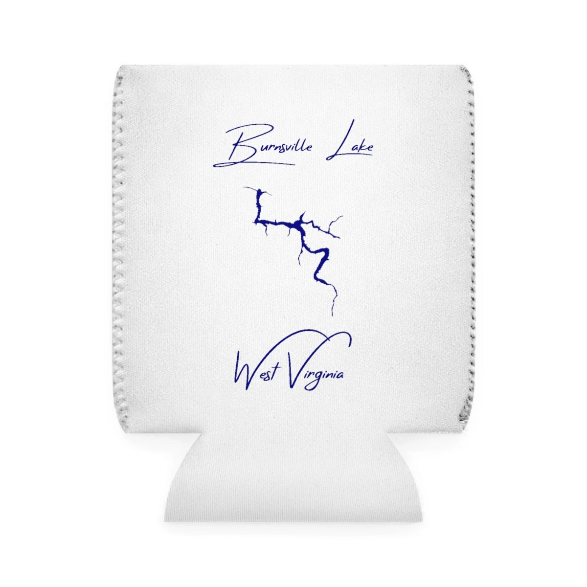 West  Virginia  Burnsville  Lake  Can  Koozie  front  position  view  from  front-1  white.webp