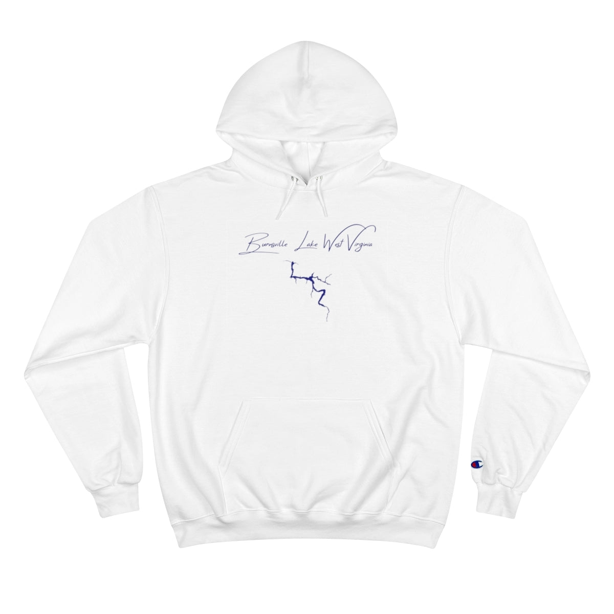 West  Virginia  Burnsville  Lake  Hoodie  front  position  view  from  front  white.webp