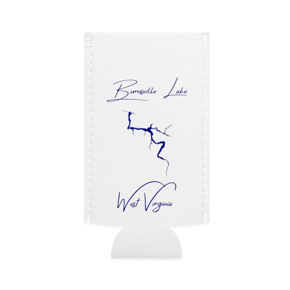 West  Virginia  Burnsville  Lake  Slim  Can  Koozie  front  position  view  from  flat-front  white.webp