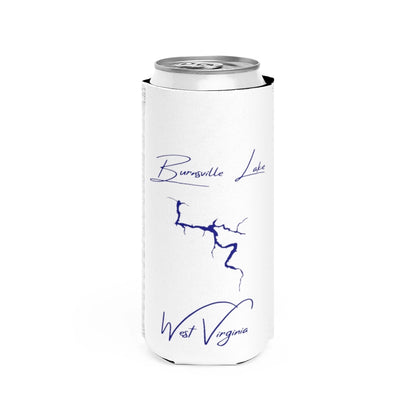 West  Virginia  Burnsville  Lake  Slim  Can  Koozie  front  position  view  from  front  white.webp