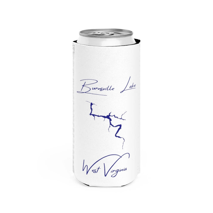 West  Virginia  Burnsville  Lake  Slim  Can  Koozie  front  position  view  from  front  white.webp