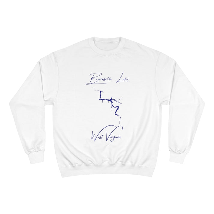 West  Virginia  Burnsville  Lake  Sweatshirt  front  position  view  from  front  white.webp