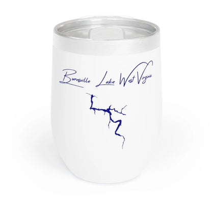 West  Virginia  Burnsville  Lake  Wine  Tumbler  front  position  view  from  front  white.webp