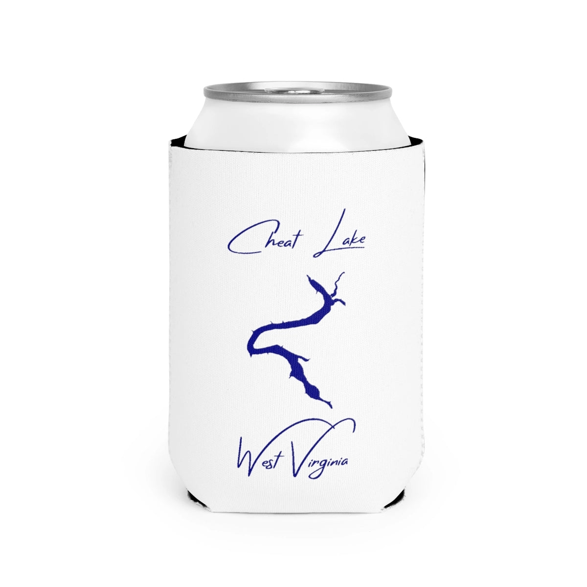 West  Virginia  Cheat  Lake  Can  Koozie  front  position  view  from  front-2  white.webp