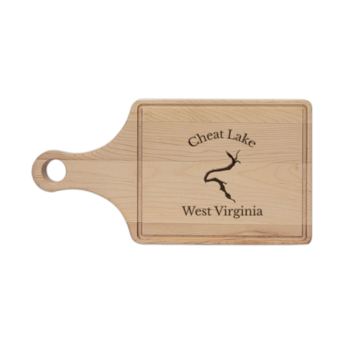 West  Virginia  Cheat  Lake  Engraved  Cutting  Board  front  position  view  from  front  maple.webp