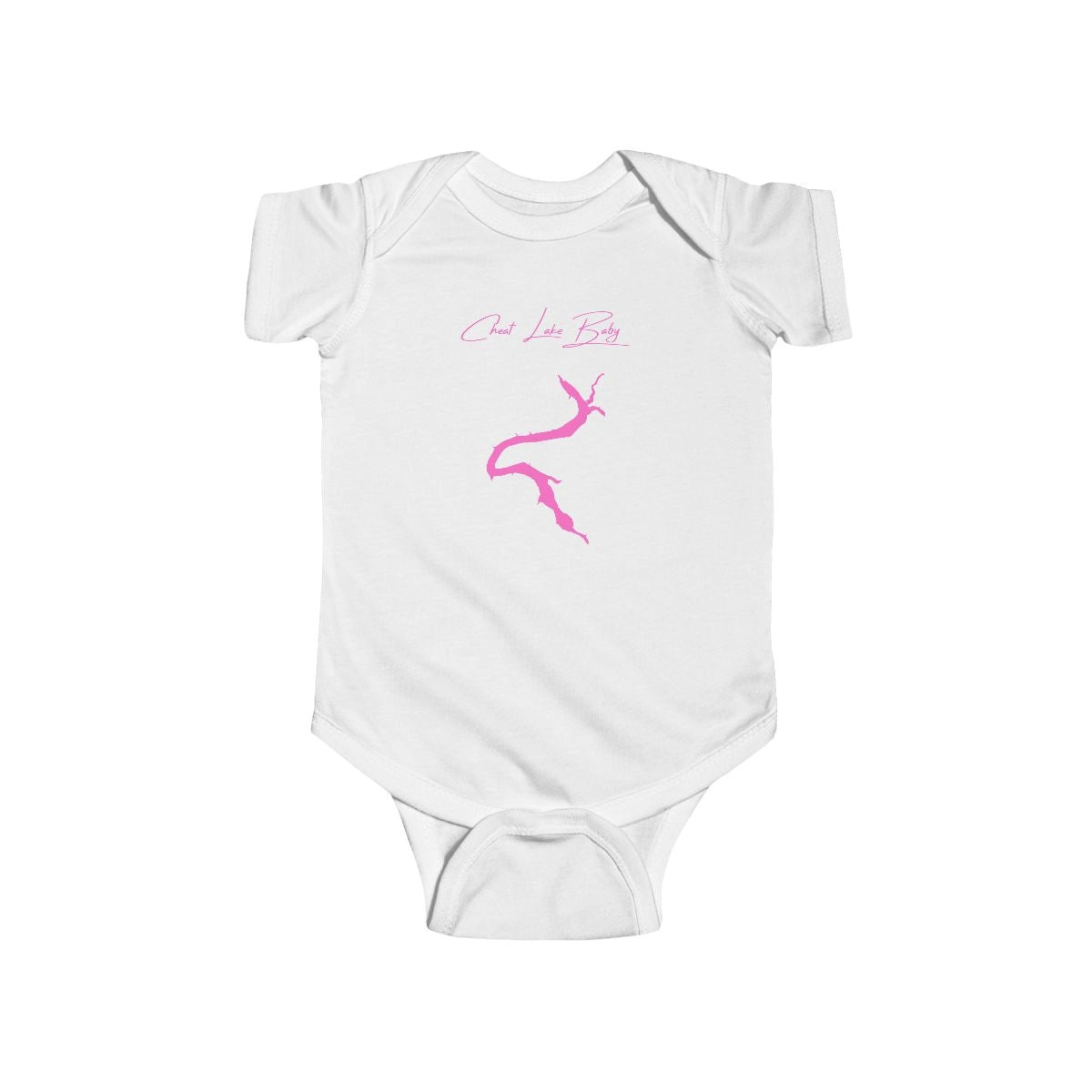 West  Virginia  Cheat  Lake  Onesie  front  position  view  from  front  white.webp