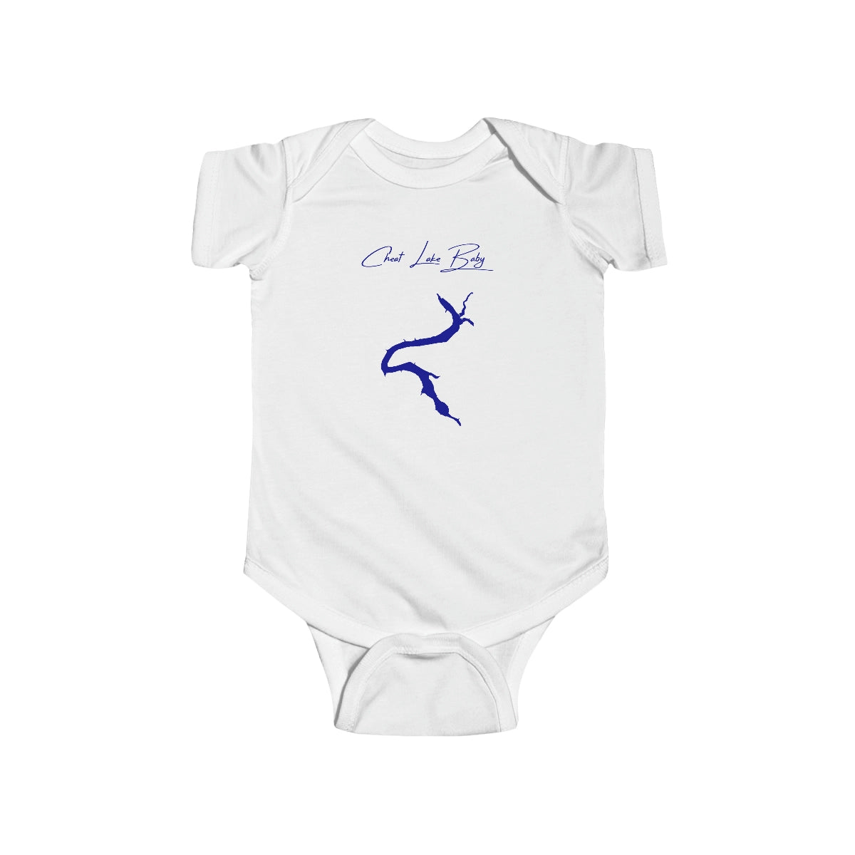 West  Virginia  Cheat  Lake  Onesie  front  position  view  from  front  white.webp