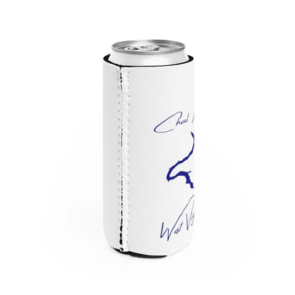 West  Virginia  Cheat  Lake  Slim  Can  Koozie  all  position  view  from  right  white.webp