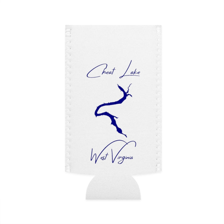 West  Virginia  Cheat  Lake  Slim  Can  Koozie  front  position  view  from  flat-front  white.webp