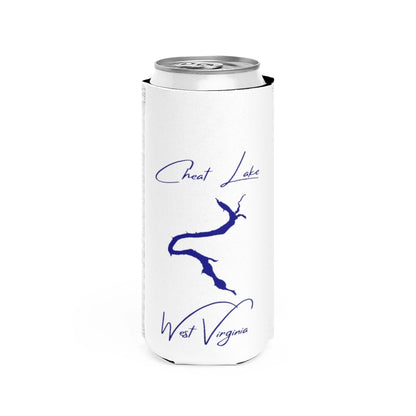 West  Virginia  Cheat  Lake  Slim  Can  Koozie  front  position  view  from  front  white.webp