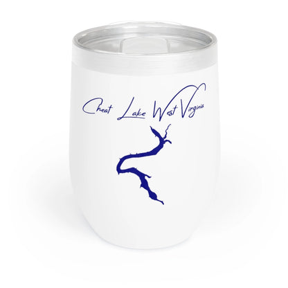 West  Virginia  Cheat  Lake  Wine  Tumbler  front  position  view  from  front  white.webp