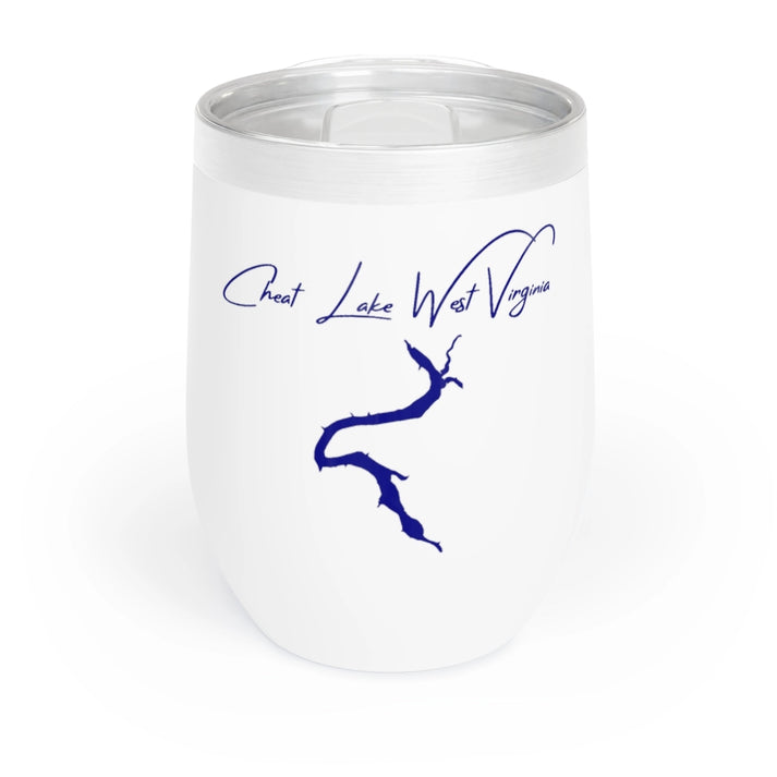 West  Virginia  Cheat  Lake  Wine  Tumbler  front  position  view  from  front  white.webp