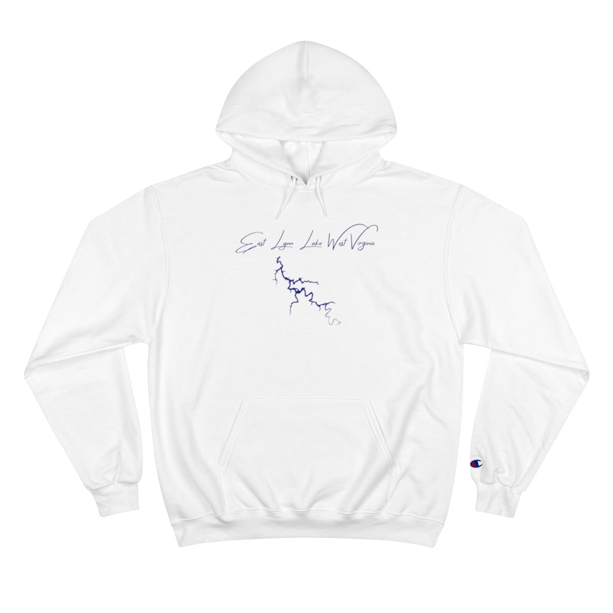 West  Virginia  East  Lynn  Lake  Hoodie  front  position  view  from  front  white.webp