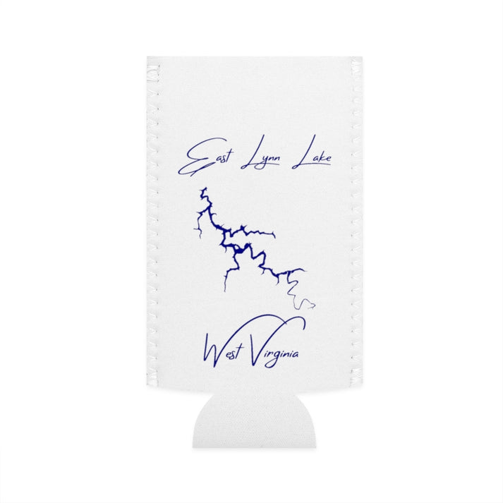 West  Virginia  East  Lynn  Lake  Slim  Can  Koozie  front  position  view  from  flat-front  white.webp