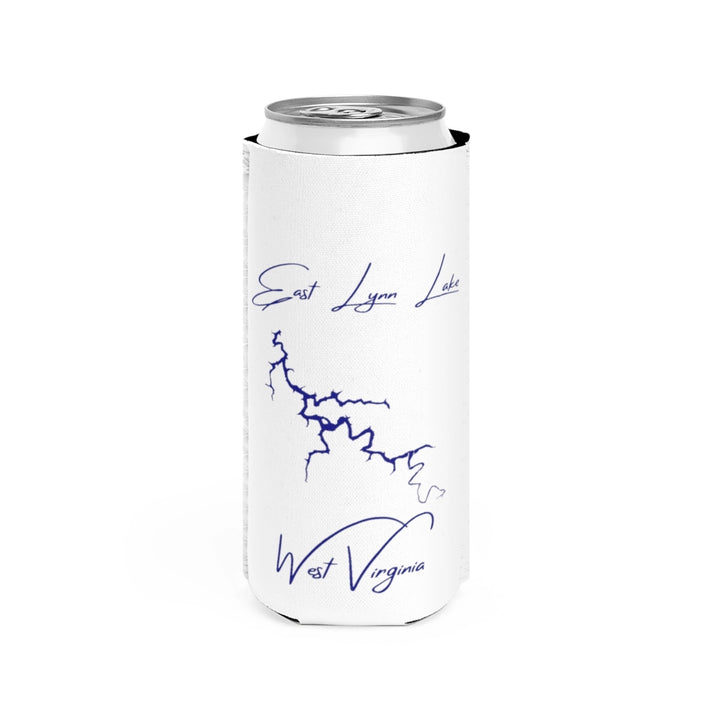 West  Virginia  East  Lynn  Lake  Slim  Can  Koozie  front  position  view  from  front  white.webp