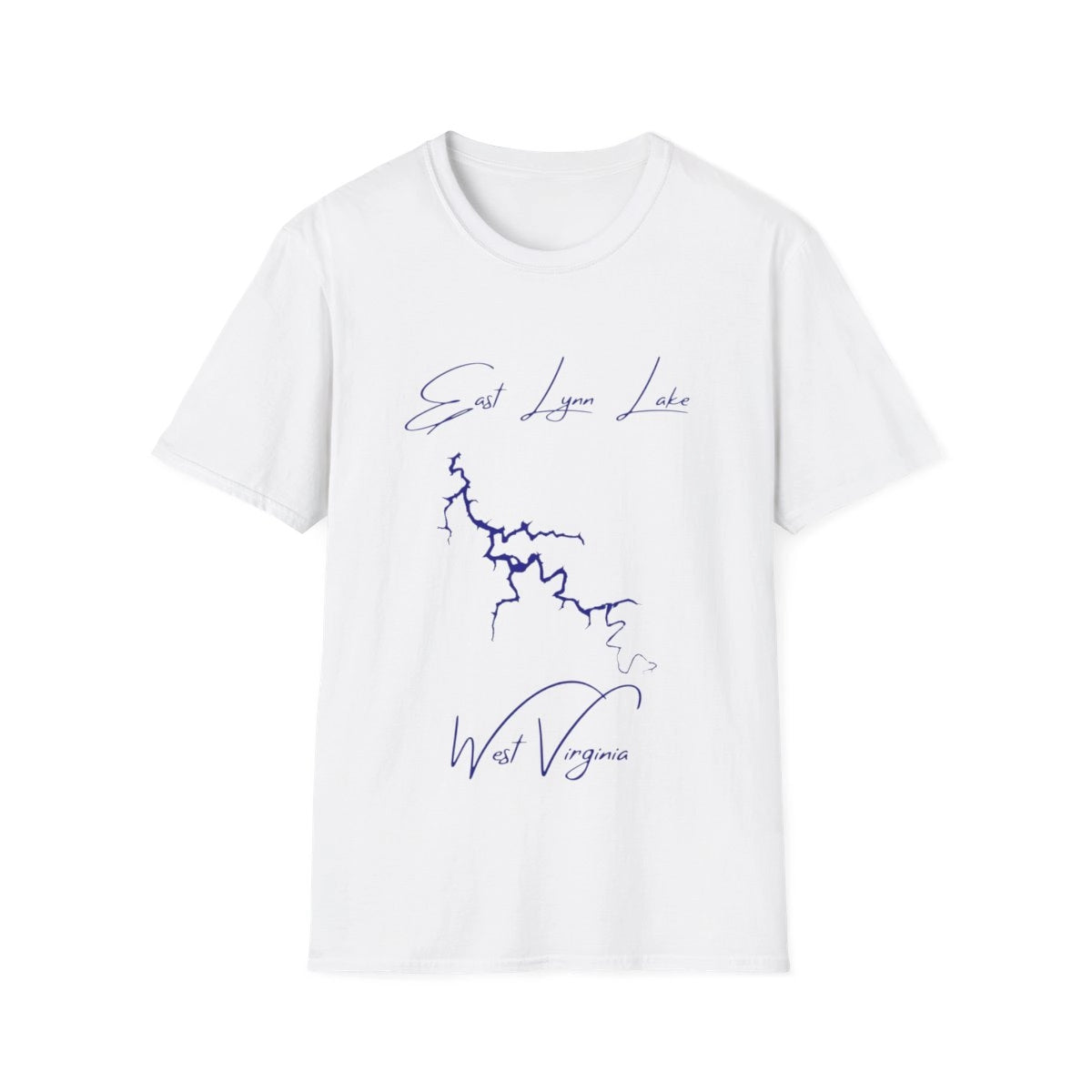 West  Virginia  East  Lynn  Lake  T-shirt  front  position  view  from  front  white.webp