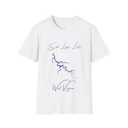 West  Virginia  East  Lynn  Lake  T-shirt  front  position  view  from  front  white.webp
