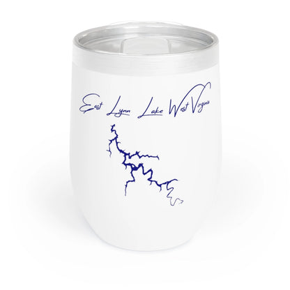 West  Virginia  East  Lynn  Lake  Wine  Tumbler  front  position  view  from  front  white.webp