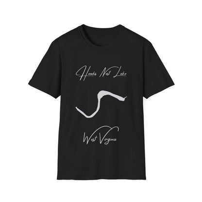 West  Virginia  Hawks  Nest  Lake  T-shirt  front  position  view  from  front  black.webp