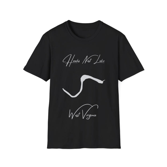 West  Virginia  Hawks  Nest  Lake  T-shirt  front  position  view  from  front  black.webp