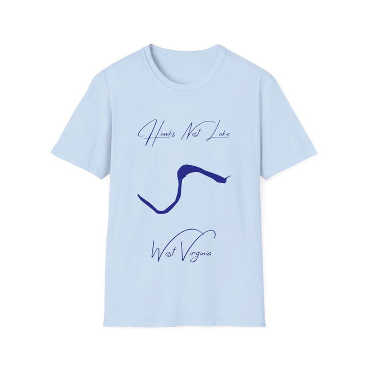 West  Virginia  Hawks  Nest  Lake  T-shirt  front  position  view  from  front  light  blue.webp